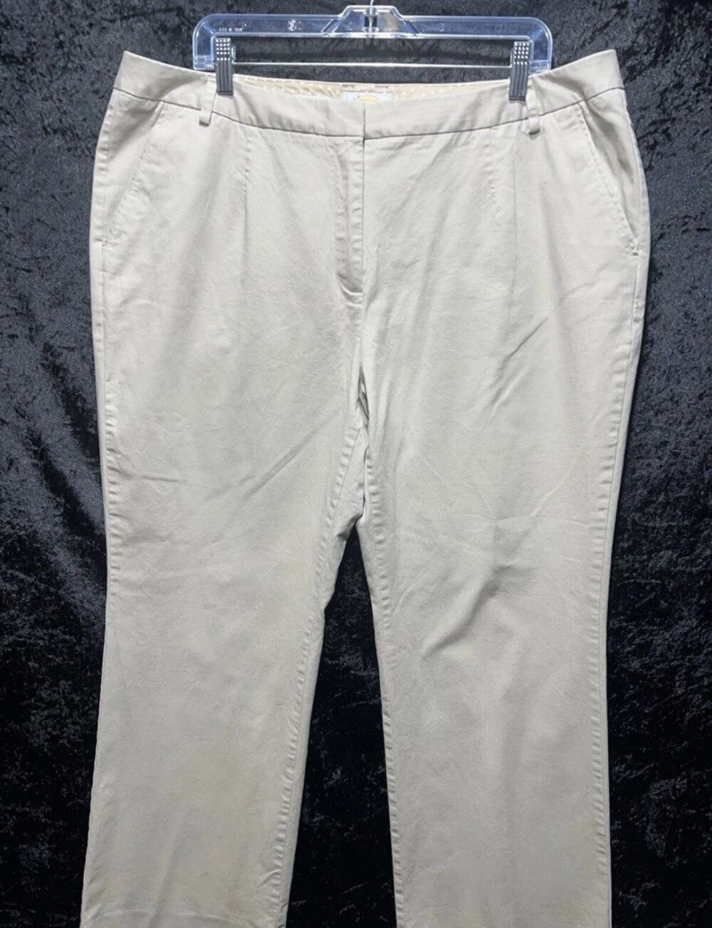 Talbots Khakis Classic Fit Women's Plus Sz 18 Pants High Waisted Stretch Pockets